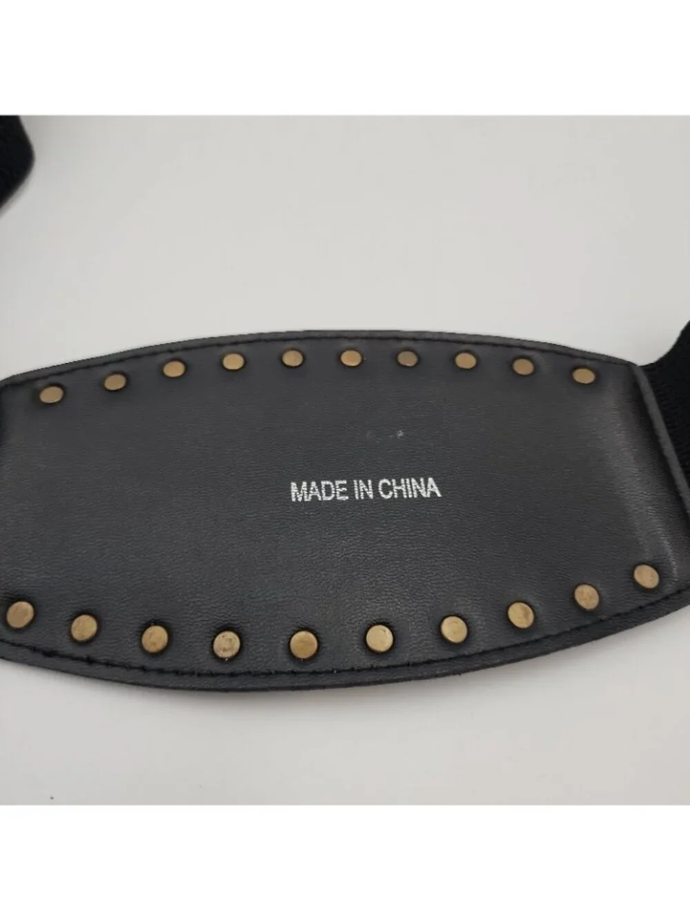 Ladies Women Waist Belt Cincher Corset Wide Band Elastic Black Waspie Rivet Belt
